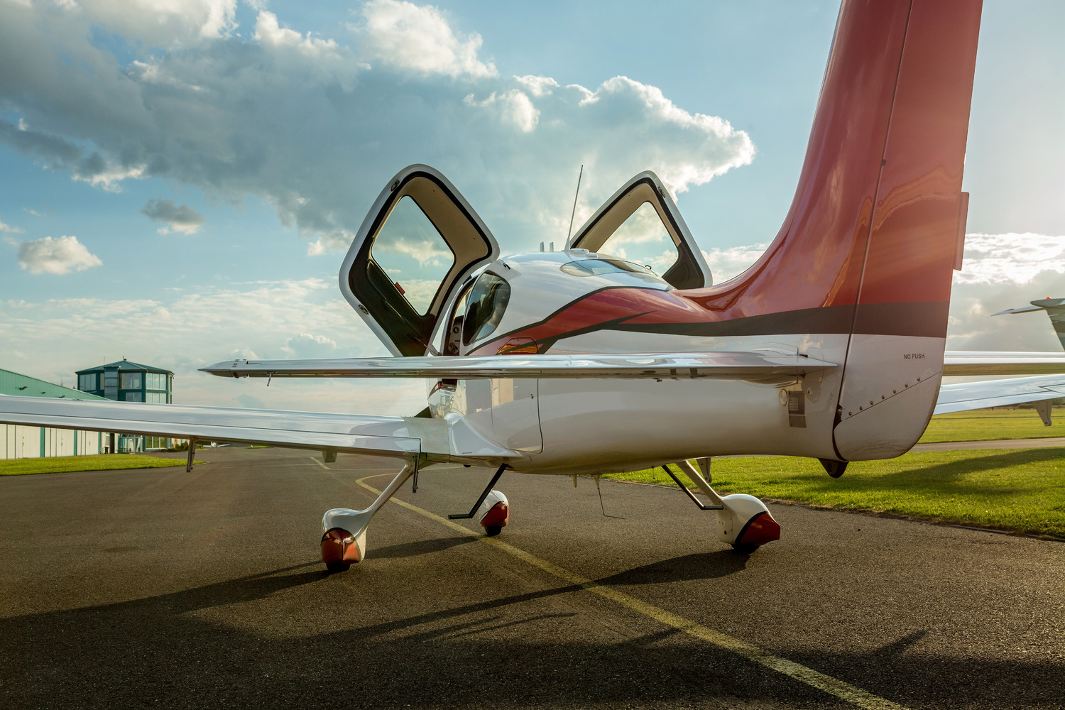 Cirrus airplane parked