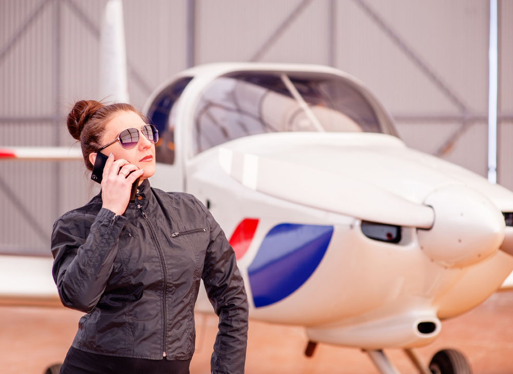 Pilot calling a briefer before a flight
