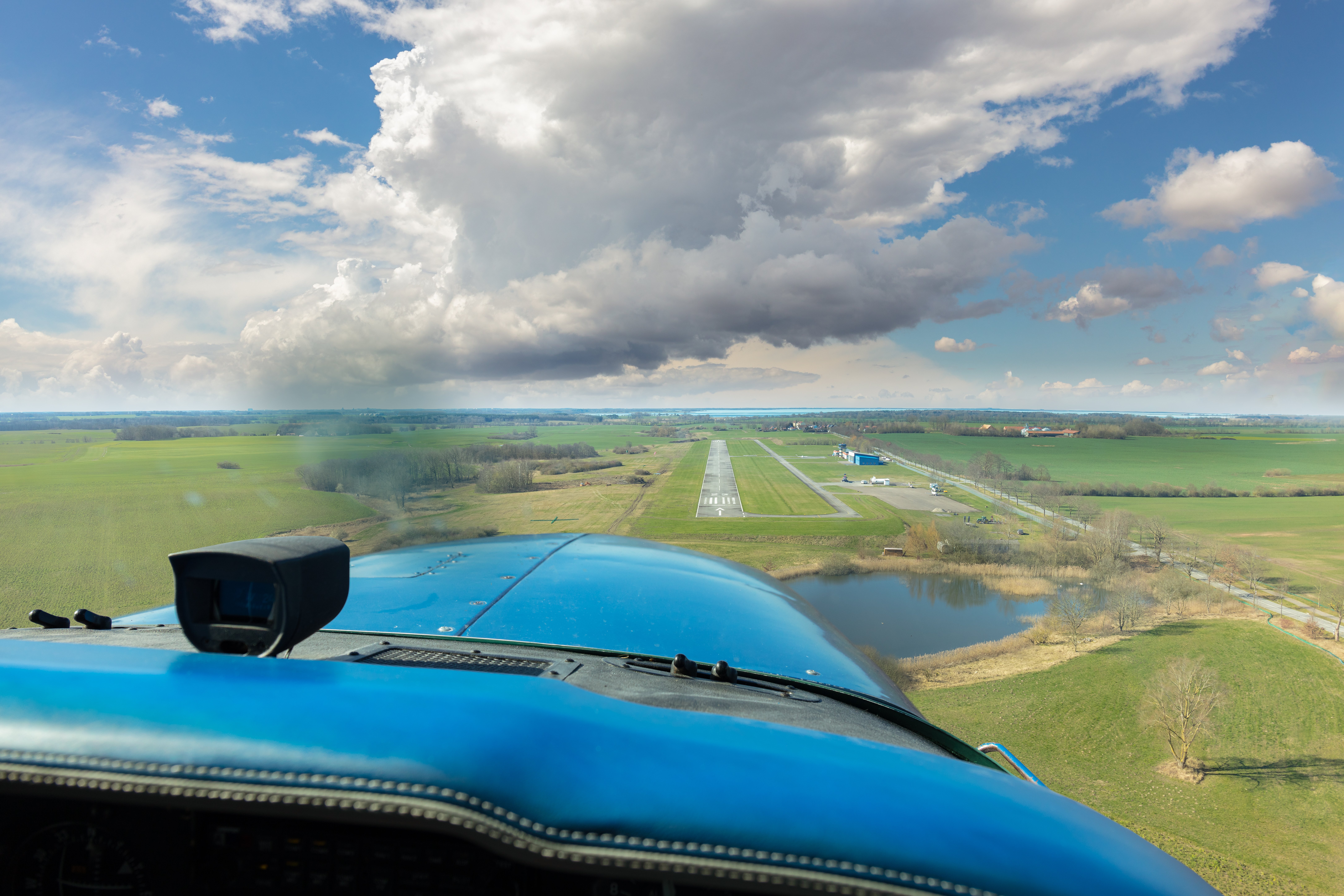 Approach into remote rural airport in Germany