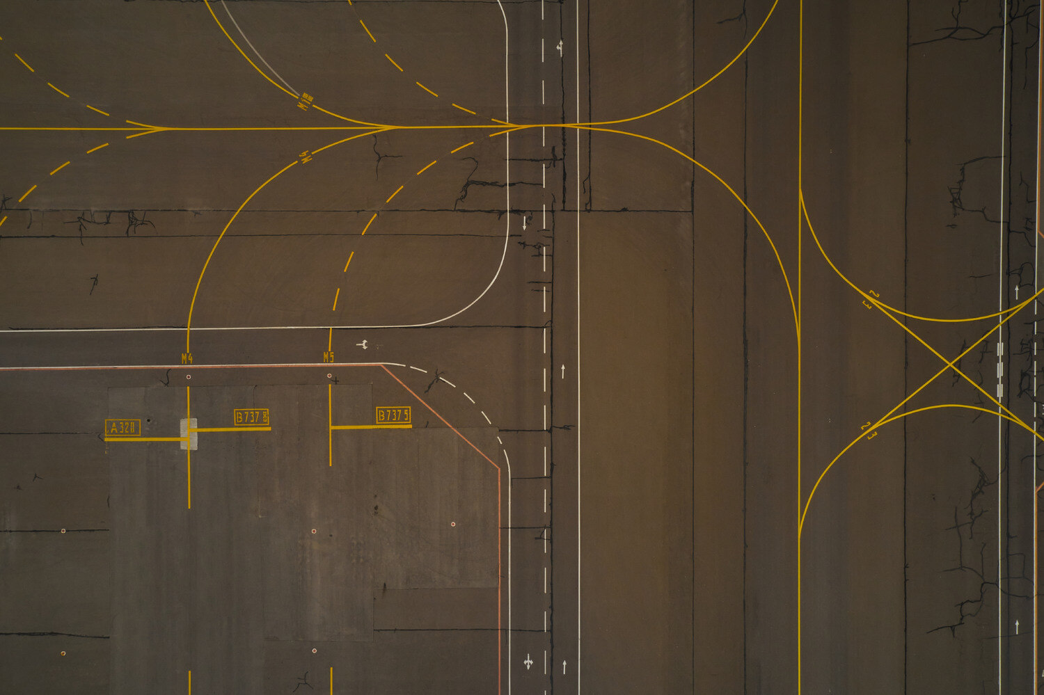 Aerial view of airport runways