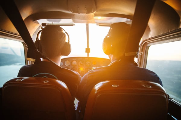 Student pilot flying with Chief Flight Instructor