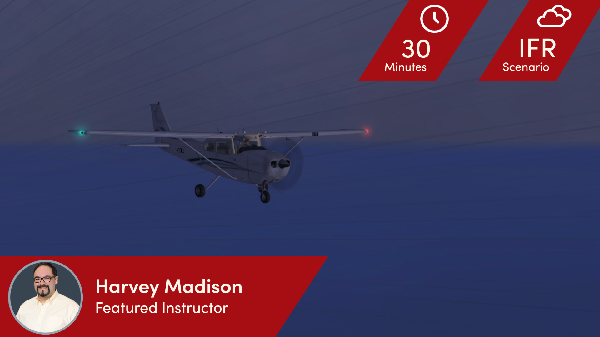 Night Cross Country in IMC Scenario in Redbird Pro
