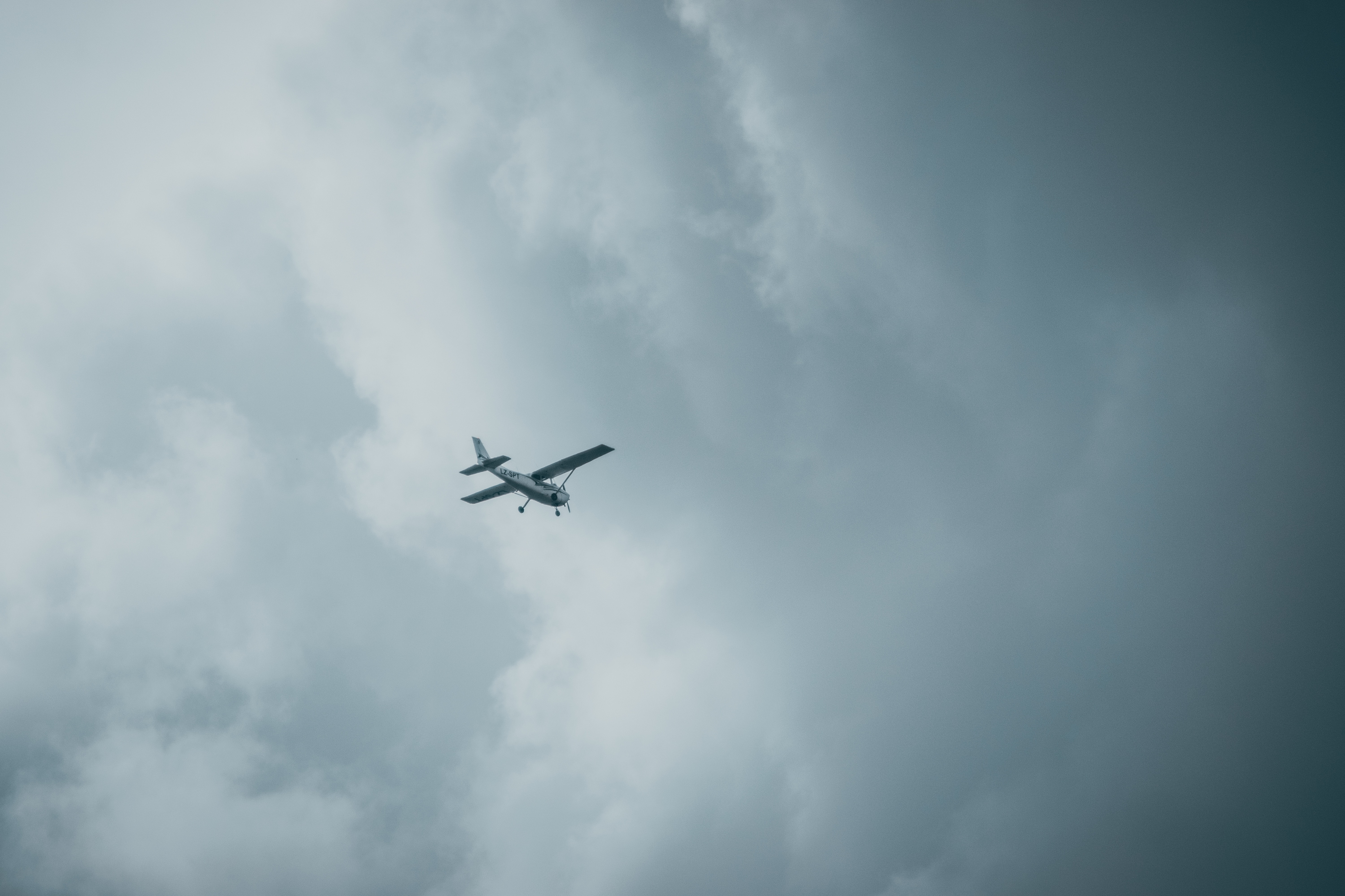 GA plane flying into the clouds