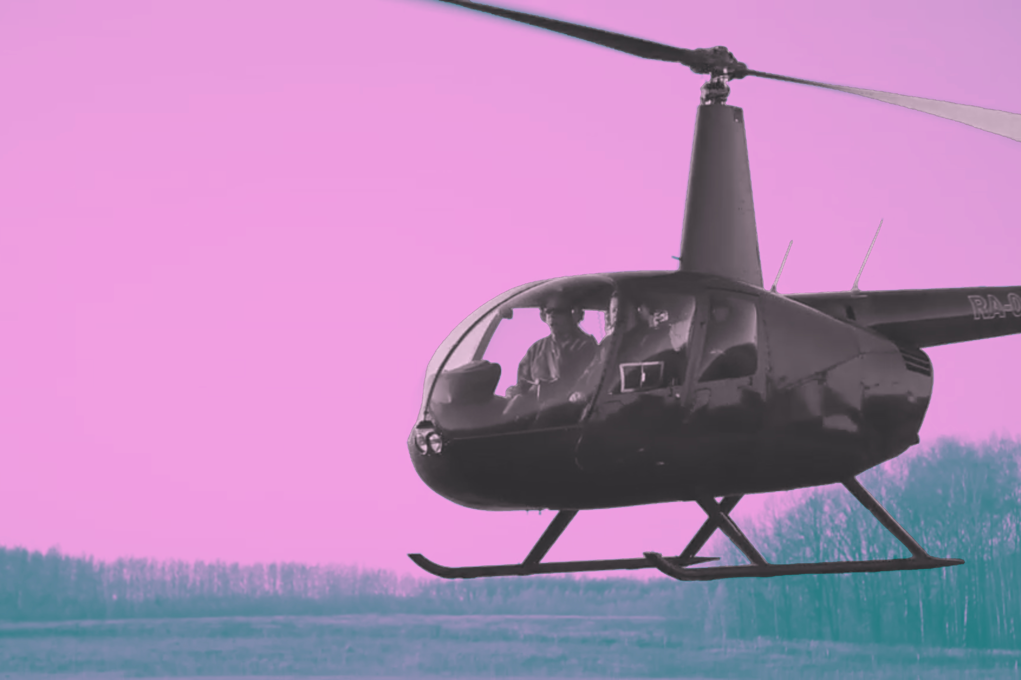 Helicopter landing on grass