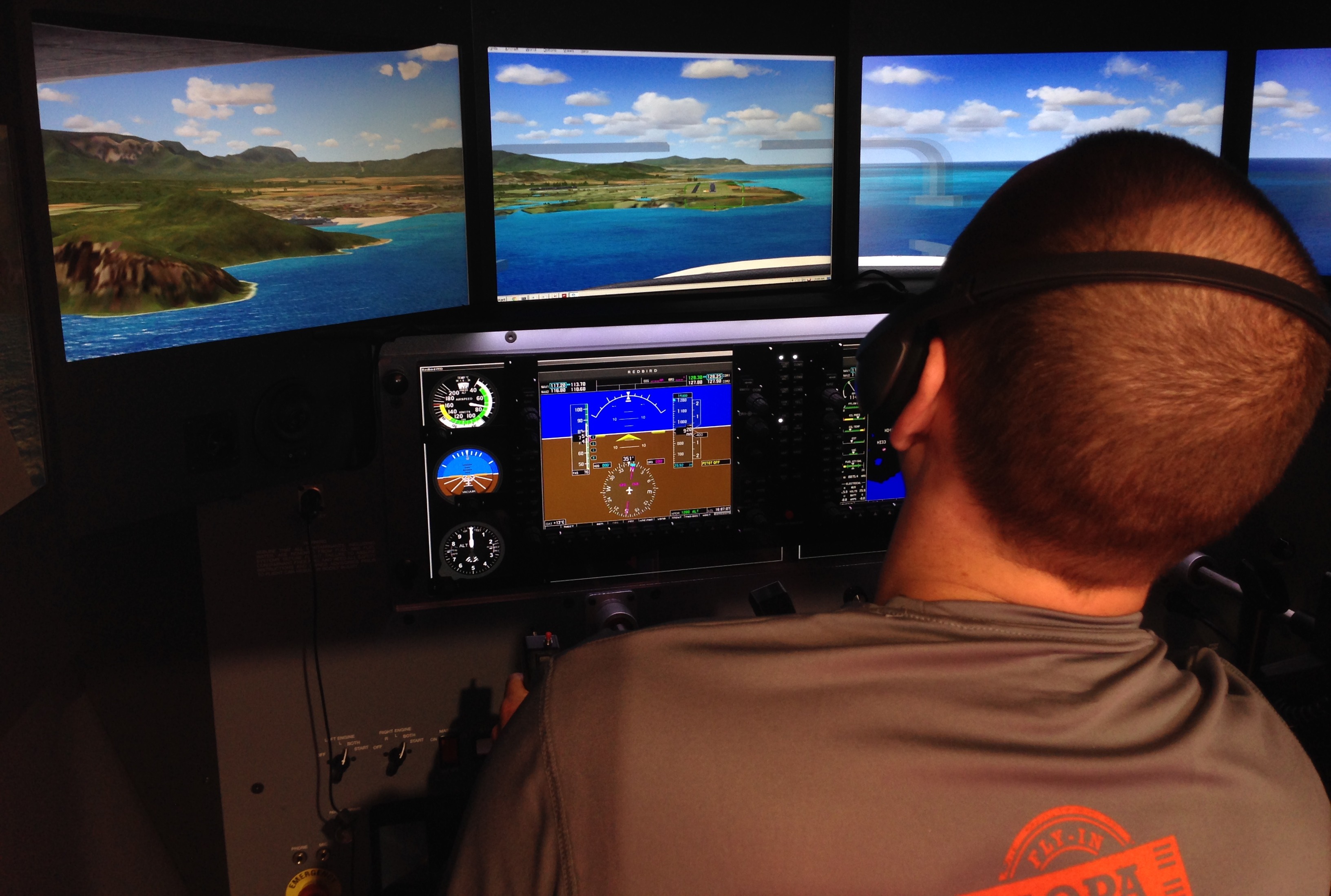 Student Pilot Flying Solo in Flight Simulator