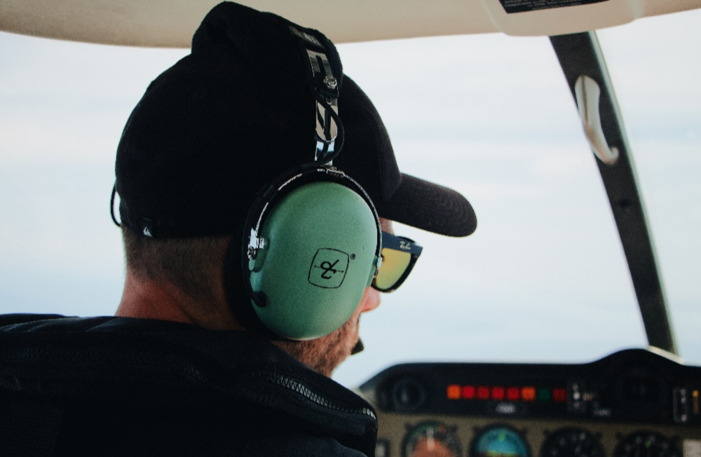 Pilot engaged in ATC communications during flight