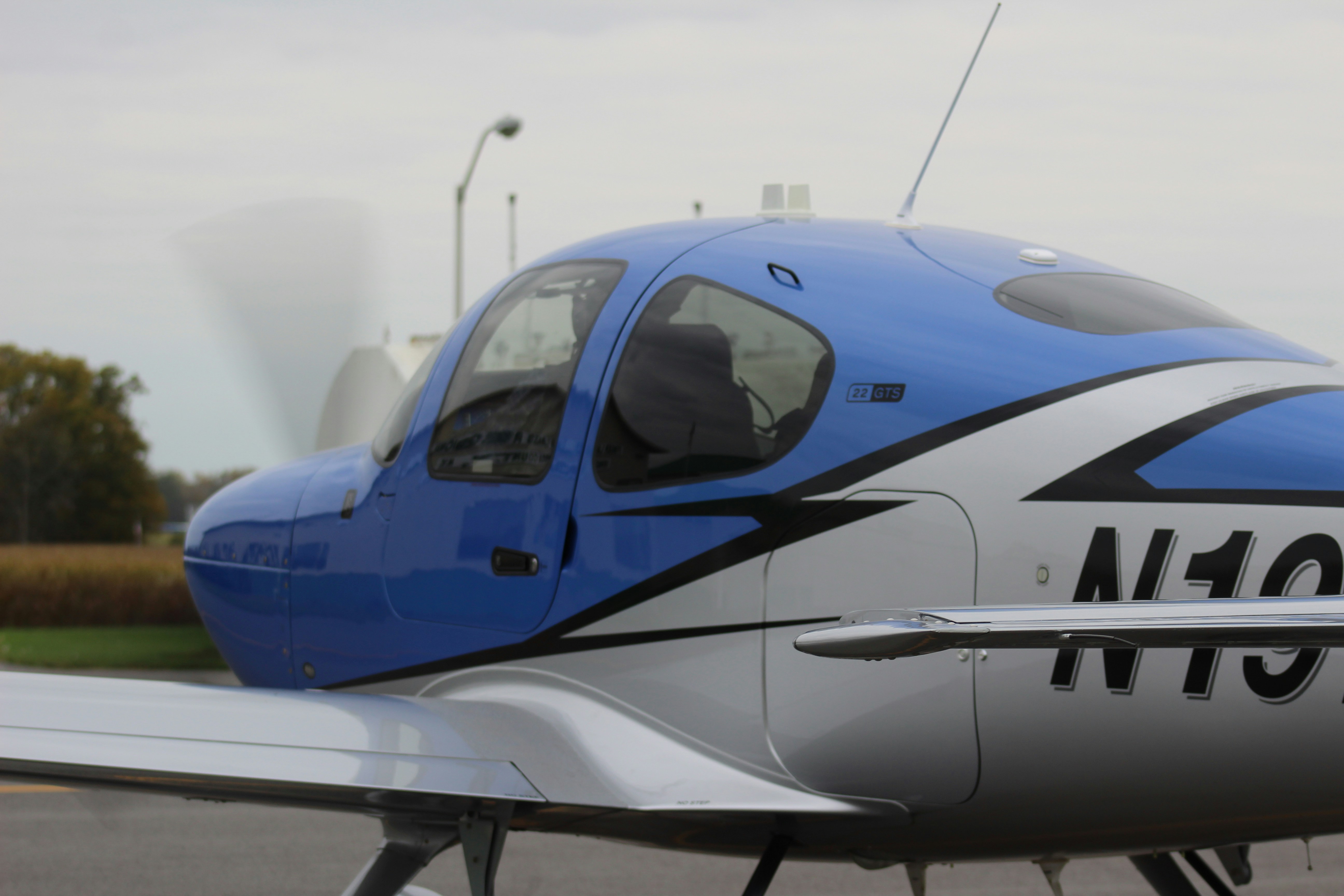 Cirrus SR22 parked on the ramp