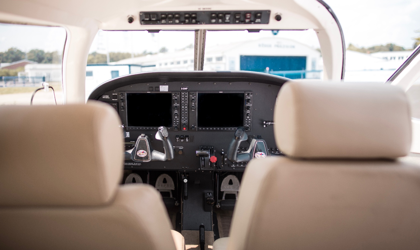 Training Aircraft Cockpit Powered Off