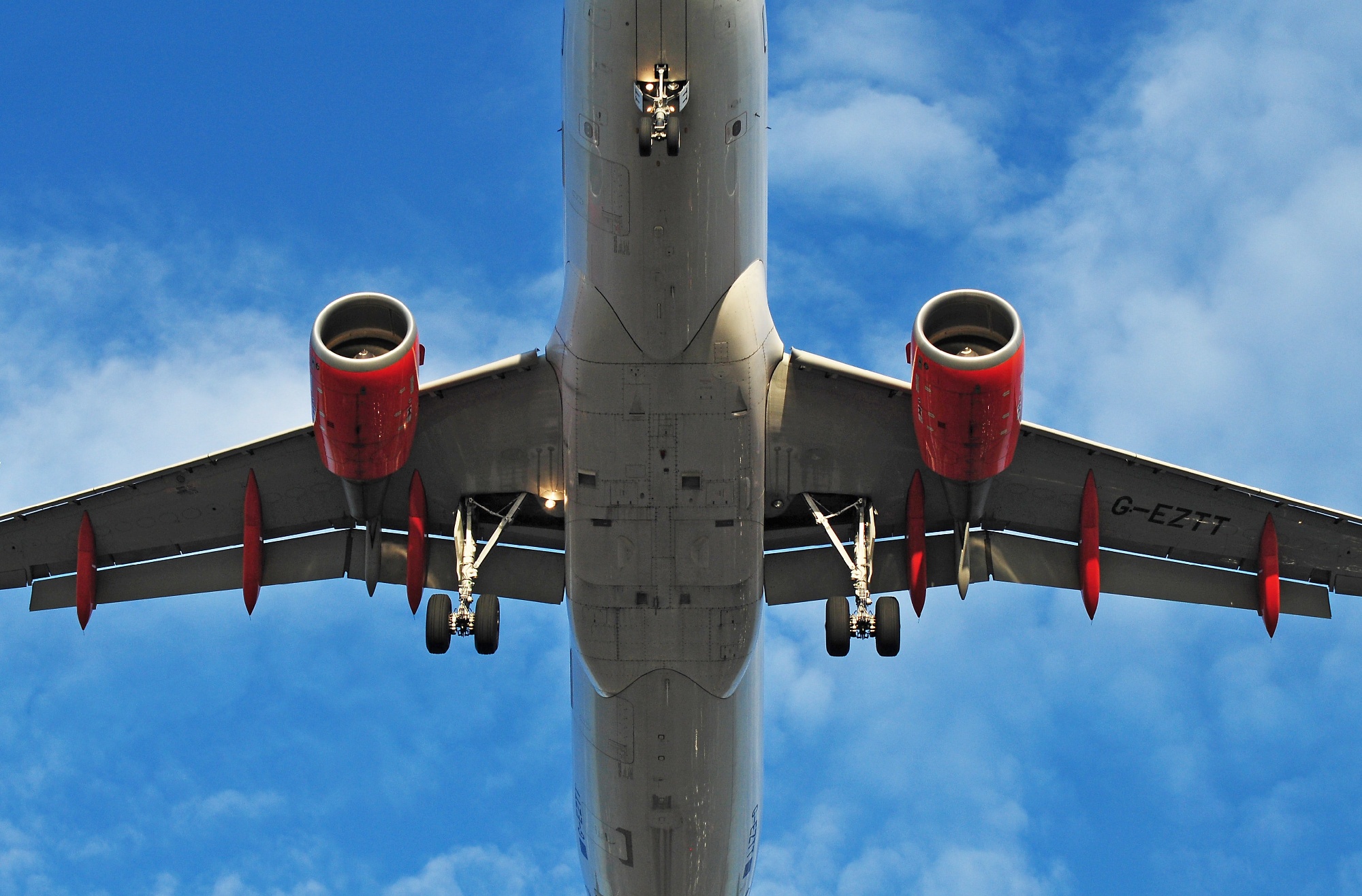 Commercial Airplane Flying Overhead